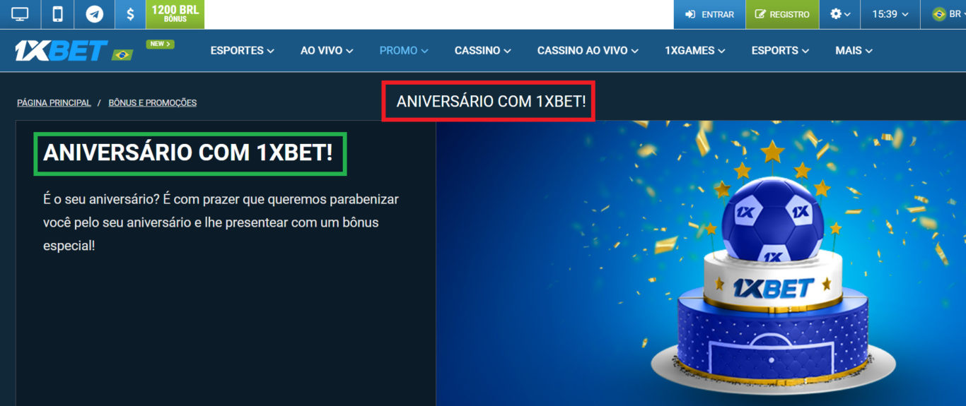 Presente de aniversário da 1xBet