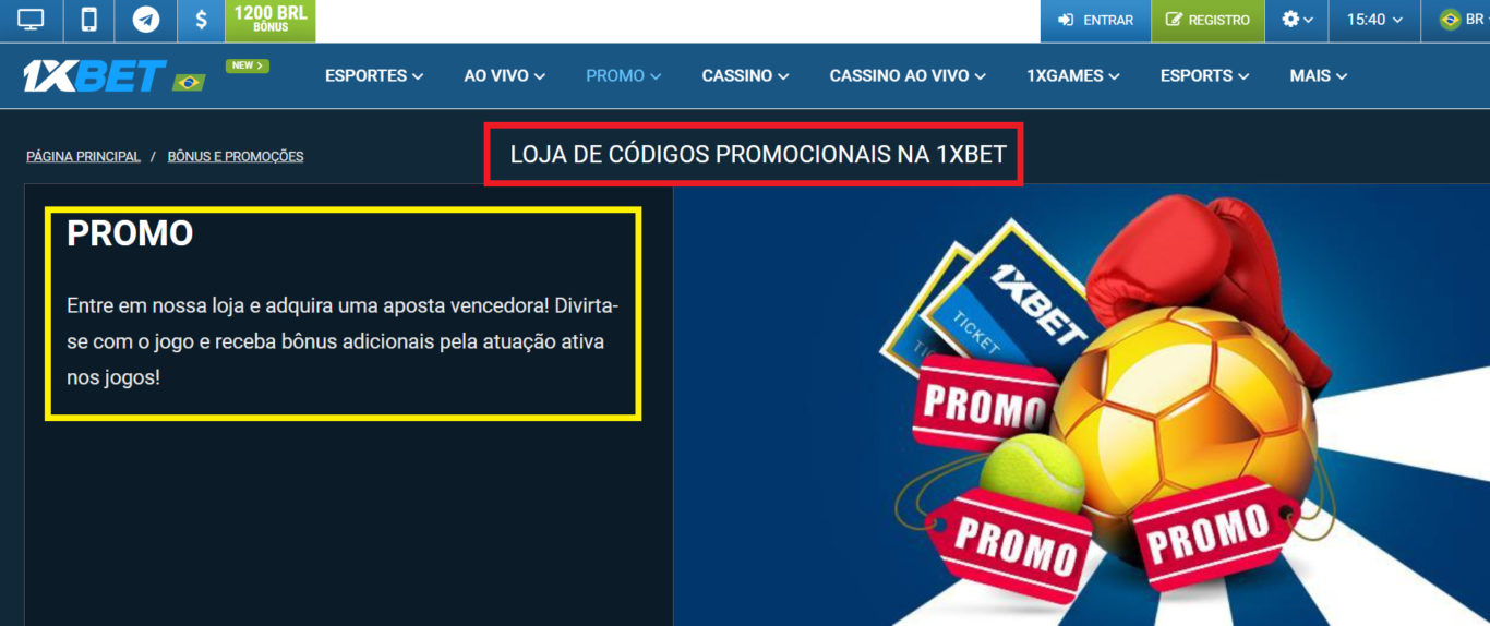 Códigos Promocionais 1xBet